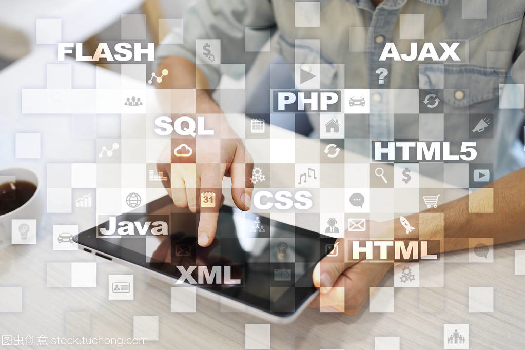 Web 开发。编程。互联网和技术概念